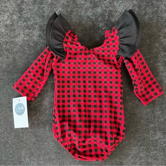 NWT This Tribe of Three Checkered Leotard Size 12-24 Months - Picture 3 of 4